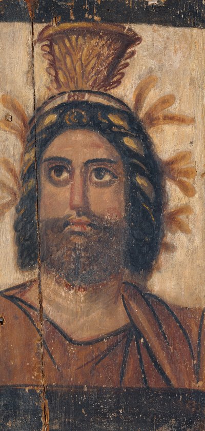 Triptychon-Panel mit gemaltem Bild von Serapis von Unbekannt Unbekannt